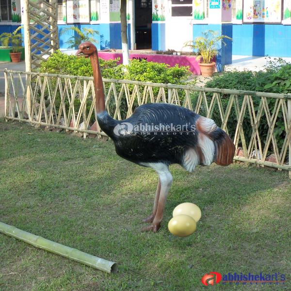 FRP Ostrich Size - 4 feetMaterial: Made of high grade Fiber/FRP material.Application : Amusement park, Banquets, Resorts, Park, shopping malls, supermarkets or restaurants, school, residential communities, kindergartens, and other kinds of amusement application.Call : +91 9432170021, +91 9433549439Mail : abhishekartskolkata@gmail.comWe also make fiber duck statue, FRP deer statue, fiberglass beer sculpture,  camel statue, FRP crocodile statue, fiberglass cow statue, Zebra, Giraffe statue, Horse statue, fiber kangaroo statue, Fiberglass Tiger Statue, Monkey statue, Leopard statue, Owl Sculpture, Eagle statue, Bird statue, Fiber Elephant statue, Rabbit statue, Rhino statue, fiber peacock statue, fiber lion statue, FRP Dinosaur statue, fiber sheep statue for park, Fountain, Water fountain, Decorative fountain, Sculpture fountain, Model Fountain, 3 Stage fountain, Wall fountain, fiber cartoon statue, frp Mickey mouse, FRP Donald duck statue, fiber Spiderman, FRP  batman, fiberglass hulk statue, fiberglass chota bheem statue, frp doraemon statue, FRP statues, fiber ganesha, Fiberglass buddha statue, Fiber Gandhi, Fiberglass jesus statue, Fiber radha krishna statue, fiberglass shiva sttatue, fiberglass vivekananda statue, frp saraswati statue, fiberglass krishna arjuna chariot, FRP Dandi march statue, frp mother teresa statue, fiber army statue, frp Sarat Chandra Chattopadhay, FRP Najrul Islam bust, FRP Ramkrishna Bust, Fiber Netaji statue, FRP Rabindranath statue, Fiber angel statue, FRP Slide, Fiber wave slide, Spiral Slide, Sea saw, Elephant slide, Roller slide, Tunnel slide, Giraffe slide, Double slide, Merry Go Round, Spring Duck, Spring Horse, Spring Horse, Circular swing, Cast Iron Bench, Victoria bench, Fiber Bench, FRP Bench, Park Bench, Platform Merry Go Round, Gorilla Swing, Swing, Climber, Multi Play, Multi Play System, Wall Relief, Fiber wall mural, Fiberglass mural, Decorative mural, Decorative wall mural.We work as per drawing, image, photo.