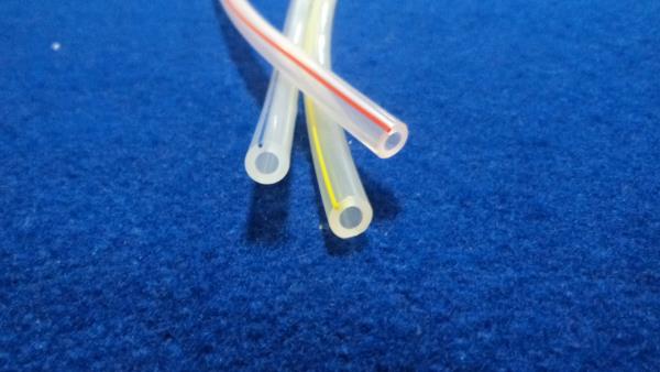 HiPoLine (Silicone Rubber Bi-Colour Tube) is used for color coding to avoid cross contamination problems while using it in multi products.
These Silicone Tubes are Complies with FDA 21 CFR & USP Class VI
HiPoLine Color Stripe Silicone Tubing is available with variety of choices of color striping: red, green, white, blue, grey, yellow and black and available in custom sizes
Whether you want to recognize your lines at a glance by application, tubing size, or functional area, HiPoLine Stripe Tubing gives you the flexibility to create your own system.