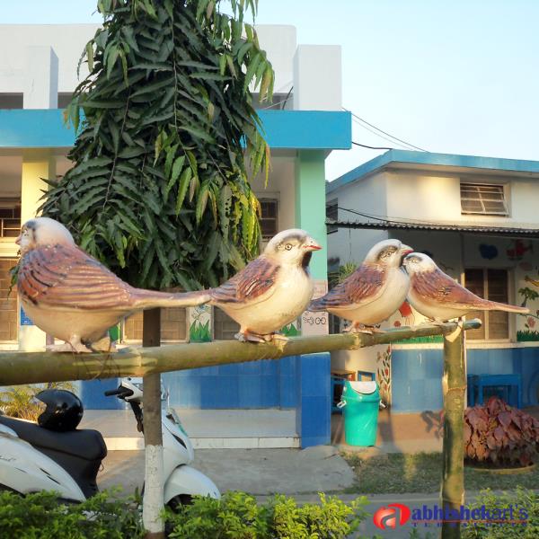 Sparrow StatuesSize - 10 inchesCall : +91 9432170021, +91 9433549439 Mail : abhishekartskolkata@gmail.com FRP material. Application _ Amusement park, Banquets, Resorts, Park, shopping malls, supermarkets or restaurants, school, residential communities, kindergartens, and other kinds of amusement application.We also make fiber duck statue, bird sculpture, bird statue, FRP deer statue, fiberglass beer sculpture, camel statue, FRP crocodile statue, fiberglass cow statue, Zebra, Giraffe statue, Horse statue, fiber kangaroo statue, Fiberglass Tiger Statue, Monkey statue, Leopard statue, Owl Sculpture, Eagle statue, Bird statue, Fiber Elephant statue, Rabbit statue, Rhino statue, fiber peacock statue, fiber lion statue, FRP Dinosaur statue, fiber sheep statue for park.