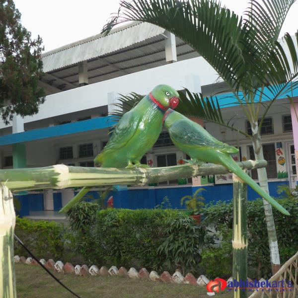 Parrot StatueSize - 1 feet 6 inchesCall : +91 9432170021, +91 9433549439 Mail : abhishekartskolkata@gmail.com FRP material. Application _ Amusement park, Banquets, Resorts, Park, shopping malls, supermarkets or restaurants, school, residential communities, kindergartens, and other kinds of amusement application.We also make fiber duck statue, FRP deer statue, fiberglass beer sculpture, camel statue, FRP crocodile statue, fiberglass cow statue, Zebra, Giraffe statue, Horse statue, fiber kangaroo statue, Fiberglass Tiger Statue, Monkey statue, Leopard statue, Owl Sculpture, Eagle statue, Bird statue, Fiber Elephant statue, Rabbit statue, Rhino statue, fiber peacock statue, fiber lion statue, FRP Dinosaur statue, fiber sheep statue for park.