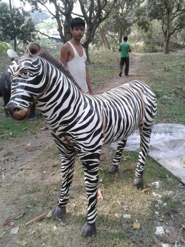 FRP Zebra Statue Size - 5 feetMaterial: Made of high grade Fiber/FRP material. Application : Amusement park, Banquets, Resorts, Park, shopping malls, supermarkets or restaurants, school, residential communities, kindergartens, and other kinds of amusement application. Call : +91 9432170021, +91 9433549439 Mail : abhishekartskolkata@gmail.com We also make fiber duck statue, FRP deer statue, fiberglass beer sculpture, camel statue, FRP crocodile statue, fiberglass cow statue, Zebra, Giraffe statue, Horse statue, fiber kangaroo statue, Fiberglass Tiger Statue, Monkey statue, Leopard statue, Owl Sculpture, Eagle statue, Bird statue, Fiber Elephant statue, Rabbit statue, Rhino statue, fiber peacock statue, fiber lion statue, FRP Dinosaur statue, fiber sheep statue for park.