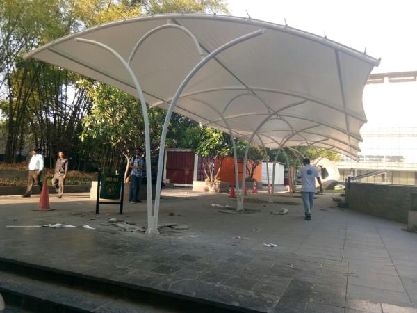 Tensile Structure Car Parking Shade
Tensile structures are architecturally innovative forms of construction art that provide designers and end users a variety of aesthetic free-form canopy designs. Custom-made tension fabric structures are engineered and fabricated to meet worldwide structural, flame retardant, weather proofing and natural forces requirements. The Tension Structure provides elegant solutions for architects, designers, general contractors and anyone who is looking to spice up the ambience of their environment. Stand out from the crowd. Give an Awning to your Shop, Restaurant or any other commercial site. An awning means more attraction, more visits and more sales.Awnings provide your place that extra advantage of show casing your taste & quality even before a potential customer enters your place, it would reflect your commitment to quality and of having a Unique identity. Features Weather resistance Abrasion & corrosion resistance Easy to install Low maintenance Cost-effective