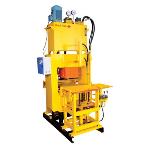 Main Features of Interlocking Paver Block MachineMaximum Pressure Tonnage : 70Manufacturing Capacity : 450 mm x 450 mm Mosaic Tiles450 mm x 300 mm x 150 mm Kerb StoneProduction Capacity : 1800-2000 pcs / 8 hours shift (Paver)Power Required : 5 H.P.Oil Tank Capacity : 110 Litres* Uniform pressurized system with auto stop.* Trolley System - Moulds moves/operates through Trolley