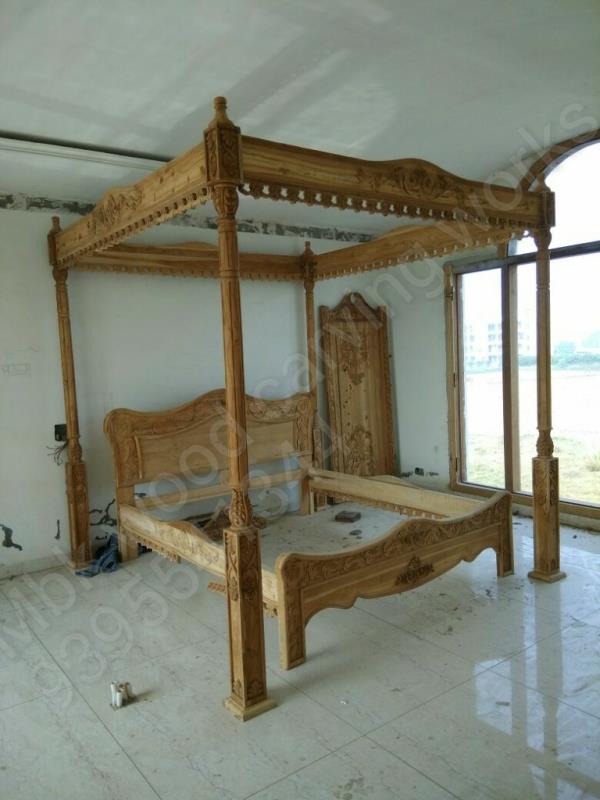 Best hand carving Mosquito Double Beds King size mattress size 7ft x 6.5ft best indian teak wood best quality ready for only order no istok any model customers requirements carving bed plane bed design bed any for ready only on order