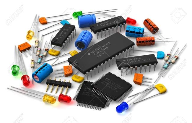All types of electronic components.