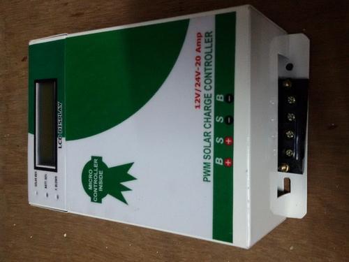Kavita solar Offer a wide range of Electronic SPV Charge Controllers /Regulators  with standard and custom built versions. The Standard model generally conforms to MNRE specifications.Key Features :• Affordable• Safe, efficient and reliable • Easy to install • PWM Charging • Temperature Compensation • As per MNRE Specification• Micro Controller Based High efficiency electronicsGeneral Specifications and Features:Housing material MS ProvisionsFuseLCD indications Battery charging in processBattery Charged (Charging disconnect)Battery deep discharge (Load disconnect)Battery VoltageSolar VoltageCharging CurrentLED indications Solar ReverseBattery ReverseProtection options :Battery Reverse polarityBattery deep dischargeBattery Overcharge100% short circuitSurge/lightningElectrical Specification:For Solar Charge Controller 24V-20ALoad disconnect battery voltage 22 ± 0.2 volts or as requiredLoad reconnect battery voltage 24.5 ± 0.2 volts or as requiredConstant Charging voltage 28.5 ± 0.2 volts or as requiredIdle current consumption Less than 5maFor Solar Charge Controller 12V-20ALoad disconnect battery voltage 11 ± 0.2 volts or as requiredReconnect battery voltage 12.5 ± 0.2 volts or as requiredConstant Charging voltage 14.5 ± 0.2 volts or as requiredIdle current consumption Less than 5maAdditional Information:Minimum Order Quantity: 25 Piece(s)