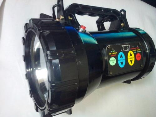 Solar Army Search Light are made from high quality material and advanced features which is useful to all types of forces, Industries, Security Agencies, Professional, Forest Dept., Agricultural Department, Hill Camping and all Remote Hill & Safari areas. These lights are ideal for their use at construction sites, industrial establishments and various other sectors. This Solar Army Search Light is sourced from authentic vendors and is appreciated for reliable operations, durability and trouble-free functioning.Key Features:• Safe, efficient and reliable• Affordable• Easy to install• Solder Belt for easy handling• High reflective Acrylic • Maintenance - Free• No fumes or No smoke• Maximum light coverage• Aesthetically designed portable light• A/c charging – optional• Micro Controller based High efficiency electronic circuitGeneral Specifications and Features:Housing material : ABSColor : BlackRefractive Glass : Toughened GlassSPV Module : 10/20W High efficiency silicon cell based SPV moduleBattery :12V-7Ah @ C-20 SMF lead acid battery of Absorbed Electrolyte typeBulb :12V-55W. (Halogen Bulb)Provisions:On-Off SwitchFuseDimming of LightFlashing of lightLED indications :Battery charging in processBattery Charged (Charging disconnect)Battery deep discharge (Load disconnect)Fuse BlownSolder free installationProtections :Battery over chargeBattery deep dischargeBattery/Solar Reverse polarityElectrical Specification:For Solar Army search light Charge ControllerLoad disconnect battery voltage 11 ± 0.2 volts or as requiredLoad reconnect battery voltage 12.5 ± 0.2 volts or as requiredConstant Charging Voltage 14.4 ± 0.2 volts or as requiredIdle current consumption Less than 5maTechnical Specification of Solar Army Search Light:Model - Ranger Range - 1000 meterPower - 55 watt.Operation time - 60 min.Format - Spot LightOutput - 9,80,000 cpWeight - 4 Kg.Solar Module - 12V-10/20Watt. 