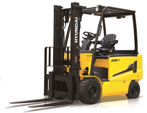 22B-9 FORKLIFTThe 22B-9 offers ergonomic design and high productivity in any applicationTECHNICAL SPECIFICATIONSUnits	MeasurementsLoad capacity	2200Engine model	Electric ACEngine power	17.0kW Lift motor / 2 x 7.0kW Drive motorBattery voltage	48Lifting speed loaded	420 mm/sLifting speed unloaded	610 mm/sTravel speed loaded	17Travel speed unloaded	18Turning radius	1939