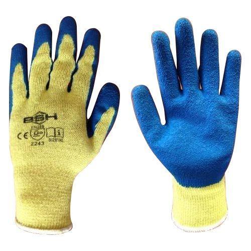 We are a unique name in the industry for trading an exclusive range of Latex Coated Hand Gloves. Specifications:Latex Coating on Palm and FingerCrinkle Finish Gloves with CE CertificationColor : Yellow / BlueBrand : BSH