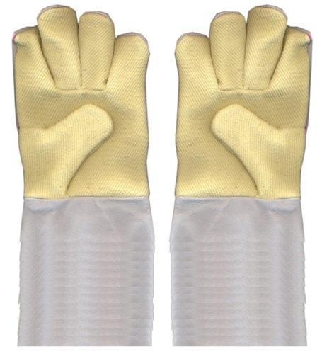 Kevlar - Leather Heat Resistant Gloves With inside White Woolen LingingStitched with Kevlar ThreadLength : 14
