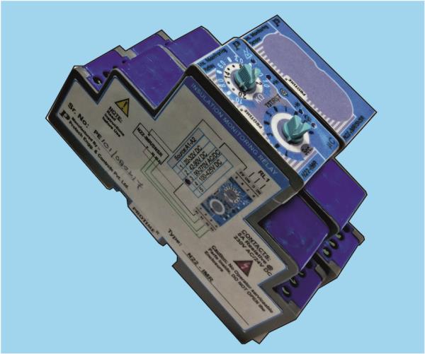 The relay senses the Insulation resistance of any unearthed system, Mostly suitable for DC Earth leakage protection for any equipment's like Switch boards, Rectifiers, Battery Chargers. It senses Resistance between Positive & Negative Terminals of DC System & Earth. The leakage current if any will be dependent on the Insulation resistance value between respective terminals, Higher the resistance , lower is the leakage current & vice versa. Lower resistance results in to loss of life or damage to equipment. PROTIME’s N22-IMR senses insulation resistance using Resistor Bridge principal & energizes relay when Resistance value goes below the value selected on the dialThe Relays are provided with user settable (0-10Sec) time delay . The relay is paired with suitable Sensor as per system voltage, & has a provision of connecting External Leakage resistance meter (Analog). Center infinity meter can be provided with calibrated scale to measure IR.
