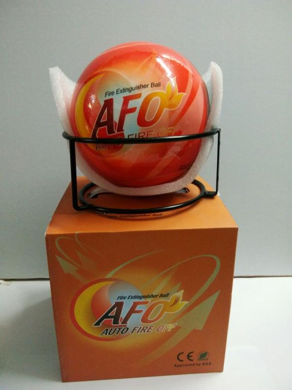 Fire Ball Extingusher :-BRAND- AFOPlace the fire ball where the flame occur easily, such as the upside of circuit box, Gas can and range, Super market, Hotel, Gas Station or cars, shops, offices etc.Light weight only 1.3 Kg shape of a ball even the old and children can use easily.simply roll out or though out to fire scenes.how it works:- as long as been touched for 3-5 seconds by flame reaching 70 degree C, A.F.O. will automatically extinguish the fire effectively and rapidly.