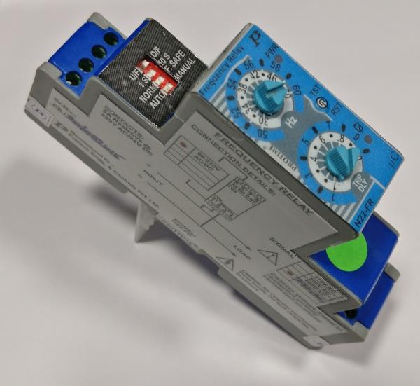 Protime's N22 series Frequency relays monitors the frequency of the Line. When frequency goes out of the range selected on the dial , the relay status will change . The relays are provided with time delays . The relay can be configured to use as under or Over frequency Protection by user, which in turn automatically selects respective setting range for tripping. Also relay has wide auxiliary power supply range from 90 to 270V AC/DC. user can also define the type of operation, viz NORMAL or FAIL SAFE. For more technical data please refer BROCHURE section (DS N22-FR)