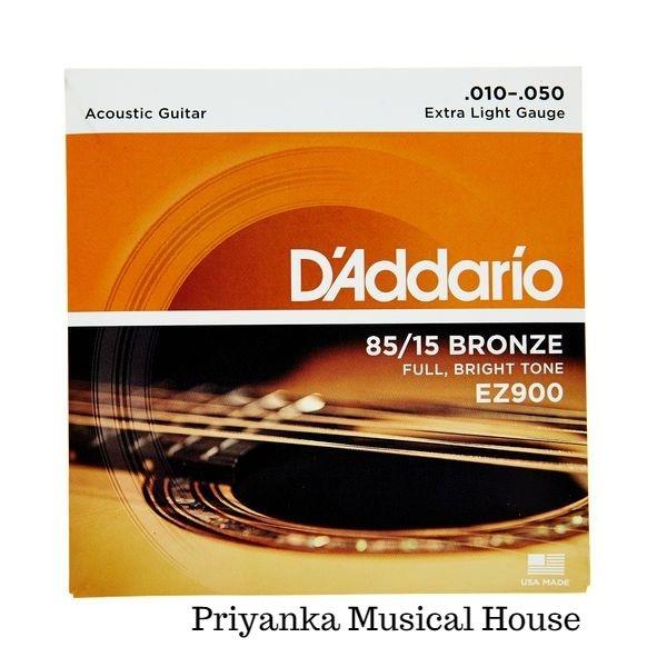 EZ900 extra light gauge acoustic guitar strings offer easier playability than regular light strings, while maintaining balanced, projecting acoustic tone. 85/15 Bronze combines the brilliance of 80/20 bronze with the longer life characteristics of Phosphor Bronze. The 85/15 Bronze wrap wire is precision wound onto a carefully drawn, hexagonally shaped high carbon steel core, resulting in long lasting, bright sounding tone with excellent intonation. D'Addario EZ910 EZ890 EZ900 EZ920 EZ930 Great American Bronze Acoustic Daddario Guitar Strings, Made in USA Daddario EZ900 priyanka musical house Daddario EZ900 D'Addario EZ900 Extra Light Acoustic Guitar Strings D'Addario EZ900 85/15 Bronze Extra Light Acoustic Guitar Strings Acoustic Guitar Strings, Acoustic Guitar Strings priyanka musicalhouse, D'Addario EZ900 85/15 Bronze Extra Light Acoustic Guitar Strings, Full Bright Tone || 0.010-0.050 online at low price in India on priyanka musical house. Shop online D'Addario Acoustic EZ900 Guitar String at best prices with FREE shipping & cash on delivery, D'Addario EZ900 85/15 Bronze Great American Extra Light Acoustic Guitar Strings: Acoustic Guitar Strings - musiciansship.com ✓ FREE DELIVERY possible on eligible purchases. d'addario strings dealers india, d'addario strings dealer delhi india, d'addario strings dealer priyanka musical house d'addario string dealer, D'Addario musical accessories dealer Guitar String Wholesaler & Wholesale Dealer in India Guitar Strings Online : Buy Guitar Strings in India @ Best Prices Guitar Strings by Instrument & Manufacturer. Shop Now Same Day Shipping · Top Customer Service · Wide Brand Selection · Save 10% w/ Email Sign-Up Brands: Cleartone, D'Addario, Pyramid, Elixir, Ernie Ball, Martin D'AddarioCleartoneThomastik-InfeldMartinGuitar Gifts
