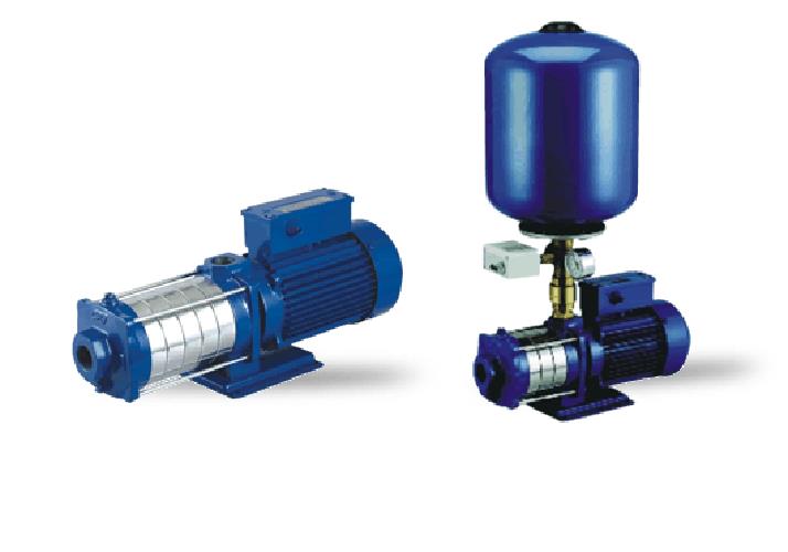 C.R.I. Horizontal Multistage Centrifugal pumpsets are axial suction and vertical radial delivery with threaded ports. The impellers, diffusers and shaft of these pumps are made of stainless steel and designed to deliver the best possible hydraulic efficiency. This pumpsets is a non-self priming horizontal centrifugal pumpsets with mechanical shaft seal and sealing is by means of a bellow mechanical seal. These pumpsets are powered by a totally enclosed fan cooled, AC induction motor, suitable for continuous duty. Motor stator is made of low watt loss silicon steel laminations assembled under pressure and rigidly locked in the frame. Dynamically balanced rotor ensures vibration free and noise free operations. Shaft is made of quality stainless steel, precision ground of ample size for transmitting the rated horsepower. All single-phase pumpsets are incorporated with TOP. These pumpsets require a adequate starter/motor protection control panel.Power range	0.22kW - 2.2kW (0.3 HP - 3.0 HP)Speed	2880 RPMVersions	Single-phase 220 - 240V, 50Hz, AC supply. Permanent Spilt Capacitor (PSC). Three-phase 380 - 415V, 50Hz, AC supplyMaximum Total Head	upto 52 mMaximum Flow rate	upto 13.5 m3 / HrMaximum operation pressure	8 barDegree of protection	IP 54Degree of rotation	Counter clockwise viewed from driving endClass of Insulation	B (Optional F)Maximum suction lift	7 mType of Duty	S1 (Continuous)Nominal pumpset size in mm suction delivery	25 x 25, 40 x 32, 40 x 40