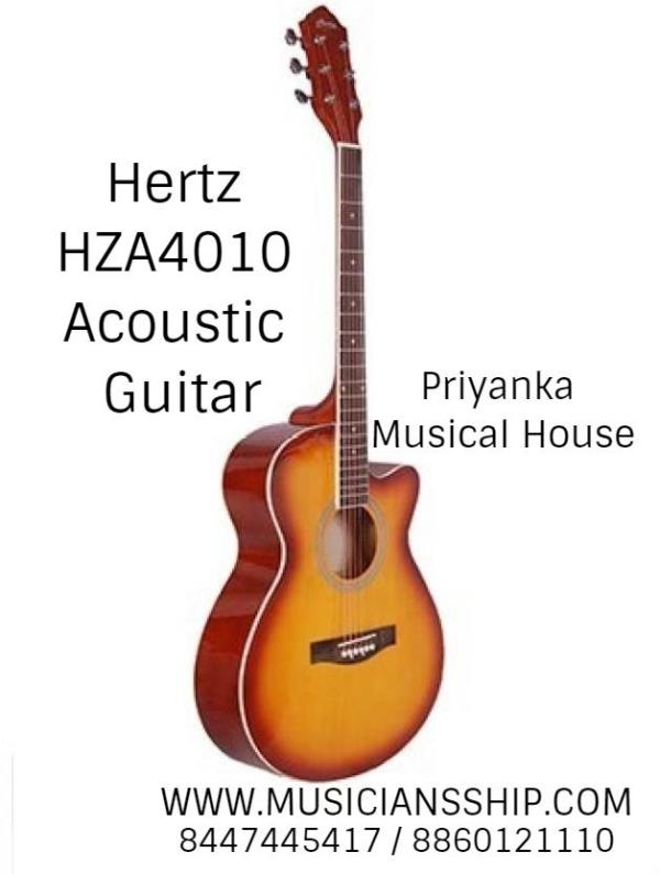 The Hertz HZA-4010 Acoustic Guitar in Black is a perfect pick for both beginners and professionals. This six strings guitar features a premium grade construction that ensures top quality sound and durability. Designed to perfection, this acoustic guitar allows you to create impressive sound.