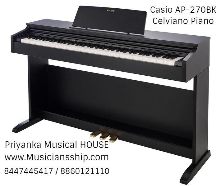 Key Features88-key, Tri-sensor Scaled Hammer Action Keyboard II, Simulated ebony and ivory keys22 TonesHall SimulatorTouch Response (3 Sensitivity Level)192 Note Polyphony (max.)Concert Play (10 Songs)Digital EffectsLayer/SplitSynthetic ebony and ivory textureBuilt In Songs 60(Music Library) & 10(Concert Play)Duet ModeMidi Recorder 2 Tracks/ 1 SongSlide type keyboard coverUSBIncluded Accessories: Piano bench, AC adaptor ,Score book, Pedal, Music book stand, Piano stand