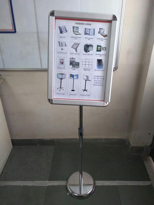 Advertise your special sale or parking with Post up stand. Rectangular Fream comes with adjustable steel stand. We are manufacturer for Display Products in Vadodara, Gujarat, India
