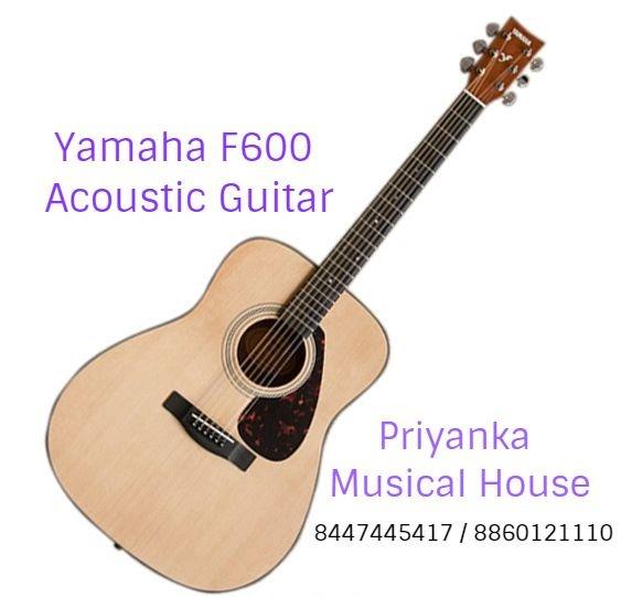 Yamaha F600 Acoustic Guitar Dreadnought body, spruce top, gloss finish, gloss back& sides, nato neck, satin finish, sonokeling Dark fingerboard, 25