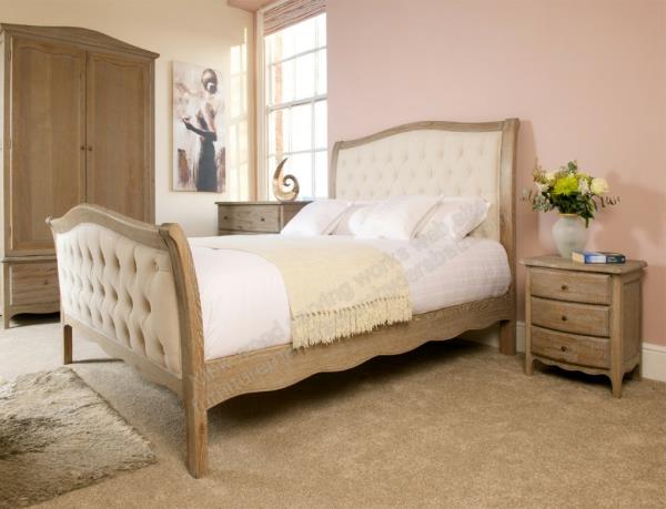 Simply model double beds cots with cushion height board and foot board size 72 inch width 75 inch length floor to up mattress height 17 inch this with polishing with cushion height board and foot board