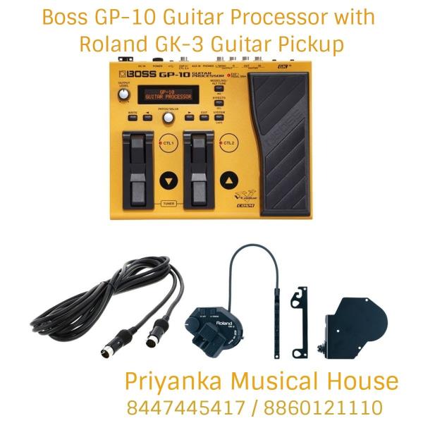 Harnessing the power and potential of Roland's GK technology has never been easier or more affordable than it is with the BOSS GP-10. The GP-10 multi-effects processor lets you use your axe to harness a wide range of guitar, bass, and synth tones, including the classic Roland GR-300! But that's just the beginning. You can easily access alternative tunings and 12-string sounds as well, or tap into a massive collection of COSM amps and effects. Top it off with USB connectivity that lets you send both audio and MIDI to your computer, and there's no limit to what you can do with a BOSS GP-10. The new GK-3 Guitar Pickup from Roland offers access to Roland Guitar Synthesizers for all electric guitarists! The GK-3 pickup has been completely redesigned for optimum response. It's 30% thinner than its predecessor and now uses a standard 1/4