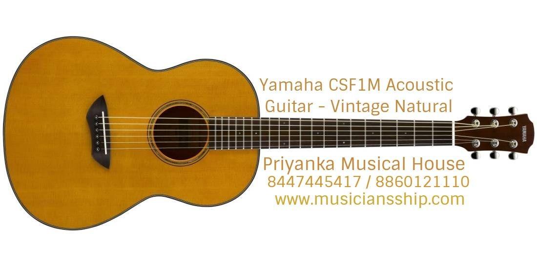 MPN CSF1M VNManufacturer YamahaCondition NewMfg. Included Accessories Hard BagAcoustic Body Style ParlorString Material SteelNumber of Strings 6-StringsRight/Left Handed RightTop Solid Sitka SpruceBack MahoganySides MahoganyNeck N/AFingerboard RosewoodNumber of Frets 21Bridge RosewoodBridge Saddle Material N/ACutaway NoElectronics Passive SRT Zero-Impact Piezo pickupTuner Built In NoScale Length N/ANut Width N/ANut Material N/AFinish Vintage NaturalHardware Finish ChromeUnique Features N/A