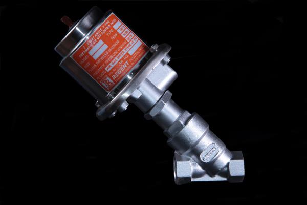 Y Type PNEUMATIC Control Valve. This valve is used to control steam, water, air and gas via on-off application.Features:Sturdy constructionHigh strengthElevated durabilitySpecification:Port Size: ½″ to 4” BSP / Flanged End ASA 150#Body & Sleeve: SS ASTM A351 Grade CF8/CF8MEnd Connection: Screwed/ FlangeMax. Working Pressure: 0 bar to 16 barPnem. Pressure: 3.5 to 7 bar.Shaft: SS-304 / SS-316Seat: Teflon Optional Viton/EPDM.Seal & O Ring: Viton, EPDM, NBR.Fluid Temp: -10 °C to 180 °CAmbient Temp.: -10 °C to 60 °CMedia: Air, Water, Steam, Gas, Oil, Fuel, Liquid, VacuumActuator Type:Actuator Cover: SS-304Actuator Flange: Aluminum Die Cast (Hard Anodised)Actuator Working pressure: 3.5 to 7 bar