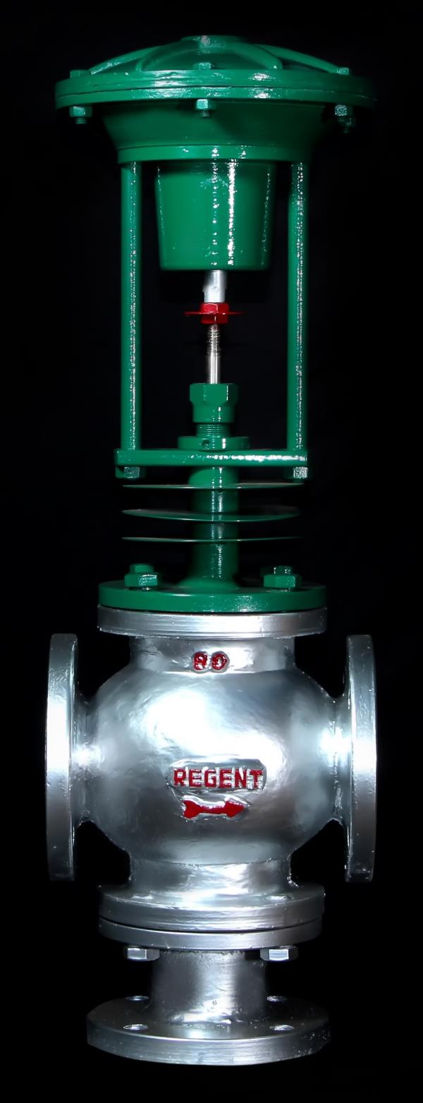 In line with clients variegated requirements, we bring forth a distinguished collection of the 3 Way Diaphragm Operated Pneumatic Control Valve. This valve is manufactured at our ultra-modern production unit utilizing the superb quality raw material and innovative technology in conformance with defined quality standards. Extensively used to control the flow of liquid, air and gas, this valve is tested on various parameters to ensure its quality.3 way Diaphragm operated Pneumatic Control Valve for Mixing/Diverting Duty.Accessories Optional:• Electro Pneumatic Valve Positioner• Modulating Controller: 4-20mA PID Controller (Available on Request)• 4-20mA Position Transmitter• Solenoid Valve 230 V AC/ 110 V AC / 12 V DC / 24 V DC• Manual OverrideSpecification:Model: RD3Size: 15 mm(1/2”) to 200 mm(10”)Body/Bonnet: ASTM A216 Gr. WCB/ASTM A351 Gr. CF8/CF8MType of Plug: On-off or Linear or Equal PercentageEnd Connections: Flanged Ends ANSI B16.5 Cl.150, Cl. 300, PN 16 & PN25 (600 available on request)Pressure Rating: ANSI B16.5 Cl.150, Cl. 300Temperature Rating: Max 400°CGland Packing: Teflon/Grafoil/Expanded GraphiteSeat: Metal Seated/Soft SeatedPlug Material: S.S. 410,S.S. 304,S.S.316,Stellite Stem Material: S.S. 410,S.S. 304,S.S.316,Stellite Actuator: Diaphragm type Single ActingDiaphragm: Nylon inserted high nitrile, roll form typeFluid: Hot thermic fluid, hot water, steam, oil, gas etc.