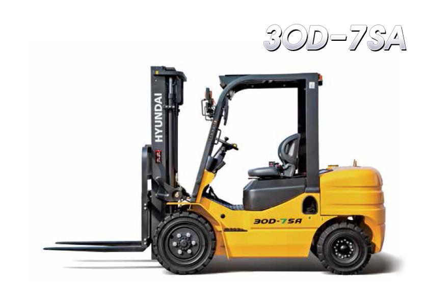 Model : 30D-7SAEngine Model : MITSUBISHI/S4S-455Rated Power : 35.3 / 2,250Load Capacity : 3,000Load Center : 500Lifting Height : 3,000Turning Radius : 2,450Travel Speed (Unloaded) : 17