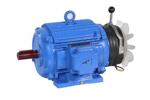 AC Brake MotorConstruction:Brake Motors are used for various applications where instantaneous stopping of the driven load is required. The operation of the brake is “FAIL SAFE TYPE” i.e. normally ON. When the electrical power to the motor is cut–off or the power fails, the brake is applied.Brake motor is a combination of an A.C. induction motor and an electromagnetic AC or DC brake. The electromagnetic brake is mounted on the non–driving end of the motor.DC brake motors are provided with a rectifier which provides the required DC voltage to the brake coil which in turn operates the brake. The supply to the rectifier is fed from any two terminals (between any two phases) in the main terminal box of the motor.General applications of Brake motors are printing machinery, textile machinery, rolling mills, cranes & hoists, material handling equipments, machine tools etc.Working:When the power to the motor is switched off, a braking torque is generated which presses the armature plate of the brake against the mounting flange. When the supply resumes, a magnetic field is produced in the brake coil and this pulls the armature plate against the spring force and the shaft is now free to rotate.