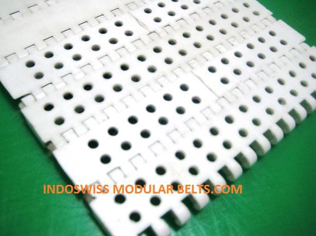 We provide purchasing quality assured Straight Plastic Modular Conveyor Belts (ISMB-25). We provide Indi-Swiss ISMB 25. We provide Indi-Swiss ISMB 25 Modular Belts, which are fabricated using sophisticated machines and technologies. Our ISMB-25-FT is a general-purpose light and medium duty Conveyor Belt used for straight run conveying, washing, drying, cooling, & packing applications across all industrial processes. We set a strict deadline and work sincerely to deliver the placed order on time. Straight Run Modular BeltsStraight Run Modular belts are made out of special grades of Engineering Polymer Plastics to give extensive & diversified application in various industries.Plastic Belt Modules are arranged in Staggered (Brick wall) pattern to give inherent strengthThese belts are rapidly replacing most of the conventional belts for mass material movement round the clock and at most economical cost.Technical SpecificationsPitch 25 mm. / 1 inch.Type Centre Wall gear driven. & side drift free design.Thickness 8.5 mmPin Dia 5 mm Nylon / AcetalWidths Available75 mm to 1500 mm (Exact width available on request)Standard width available using multiple module of 75mm & 150mm.MaterialLow friction PP& CP (+1 to+105 deg C) Max Tensile Load : 660 kg.Special Engineered polymers : ( On Request)Impact resistance, UV (Ultravoilet) sun ray protection , Antistatic Material,Food grade material , Anti Bacterial .HDPE ( - 40 to + 80 deg C) Max Tensile Load : 550 kgLow friction Polyacetal (-25 to +95 degC)Max Tensile Load : 1100kgColourMilky White Drive Gears for ISBM-25Description Teeth Outer Diameter Bore Hub Width ProductP1-T12 12 T 96 mm 40 mm square 37mm Std CNC MouldedP1-T16 16 T 130 mm 40 mm square 40 mm Std CNC MouldedP1-T20 20 T 162 mm 40 mm square 20 mm Machined On Request only