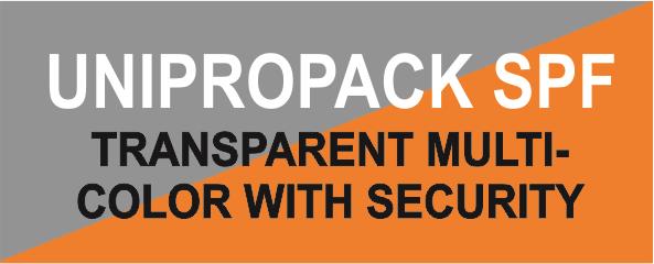 UNIPROPACK-SPF/ TRANSPARENT MULTICOLOUR WITH SECURITY. (This product range includes upto 8 colours of Customised and Specialised printing. This product range also includes advanced security features like 'VOICE RECOGNITION CODING' and 'MINIATURE CODING - VISIBLE ONLY UNDER MAGNIFICATION.Our variable and flexible features ensure superior aesthetic appeal and security of our client's prodcuts.WE OFFER 3 VARIABLES--MATTE-UNIVERSAL-GLOSSYAll manufacturing is carried out be advanced German machinery operated by experienced technicians, ensuring superior quality.