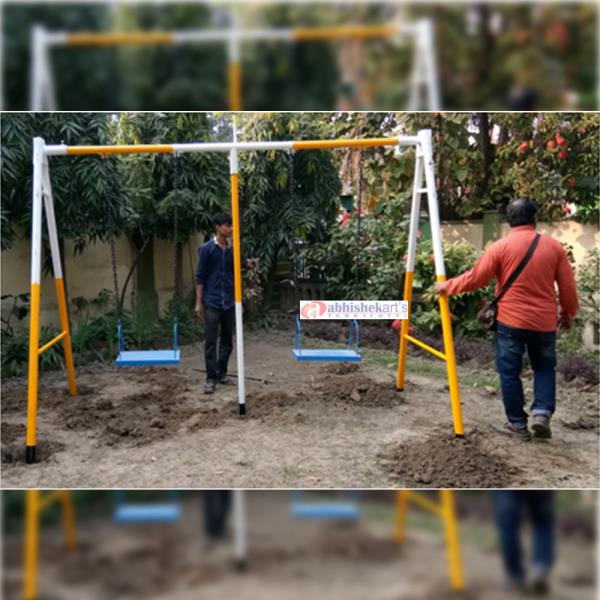 We are manufacturing 2 seater swing with middle support. 2 seater swing with middle support in various designs. Each 2 seater swing with middle support is designed to bear high loads and pivots on a strong base. Manufactured in compliance with industry standards, the 2 seater swing with middle support are available in multi styles. Why Our 2 seater swing with middle support ? Creative patterns Eye-catchy colors Completely safe. Call : +91 9432170021, +91 9433549439 Mail : abhishekartskolkata@gmail.com Application : Amusement park, Banquets, Resorts, Park, shopping malls, supermarkets or restaurants, school, residential communities, kindergartens, and other kinds of amusement application. We also make FRP Slide, Fiber wave slide, Spiral Slide, Sea saw, Elephant slide, Roller slide, Tunnel slide, Giraffe slide, Double slide, Merry Go Round, Spring Duck, Spring Horse, Spring Horse, Circular swing, Cast Iron Bench, Victoria bench, Fiber Bench, FRP Bench, Park Bench, Platform Merry Go Round, Gorilla Swing, Swing, Climber, Multi Play, Multi Play System.