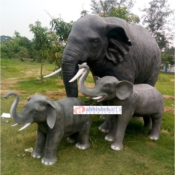We are manufacturing Elephant Fiberglass sculpture in various designs. Each Elephant Fiberglass sculpture is designed to bear high loads and pivots on a strong base. Manufactured in compliance with industry standards.Why Our Animal Sculpture ? 1. Easy to installing.2. Environmentally friendly.FRP is good corrosion-resistant materials, resistance to air, water and the general concentration of acid, alkali, salt and a variety of oils and solvents have better.3. Hand carved design.According to your need, the flexibility to design a variety of structured products, to meet the requirements, you can make products have a good integrity. 4. Resist corruption; can be used outdoor for long time. 5. Creative kinds of amusement equipment, many different designs. 6. Sunproof and waterproof. 7. UV-resistant, high-strength, durable for outdoor usage. Application : Amusement park, Banquets, Resorts, Park, shopping malls, supermarkets or restaurants, school, residential communities, kindergartens, and other kinds of amusement application. We also make fiber duck statue, FRP deer statue, fiberglass beer sculpture, camel statue, FRP crocodile statue, fiberglass cow statue, Zebra, Giraffe statue, Horse statue, fiber kangaroo statue, Fiberglass Tiger Statue, Monkey statue, Leopard statue, Owl Sculpture, Eagle statue, Bird statue, Fiber Elephant statue, Rabbit statue, Rhino statue, fiber peacock statue, fiber lion statue, FRP Dinosaur statue, fiber sheep statue for park.Call : +91 9432170021, +91 9433549439 Mail : abhishekartskolkata@gmail.comWebsite : www.abhishekarts.co.in