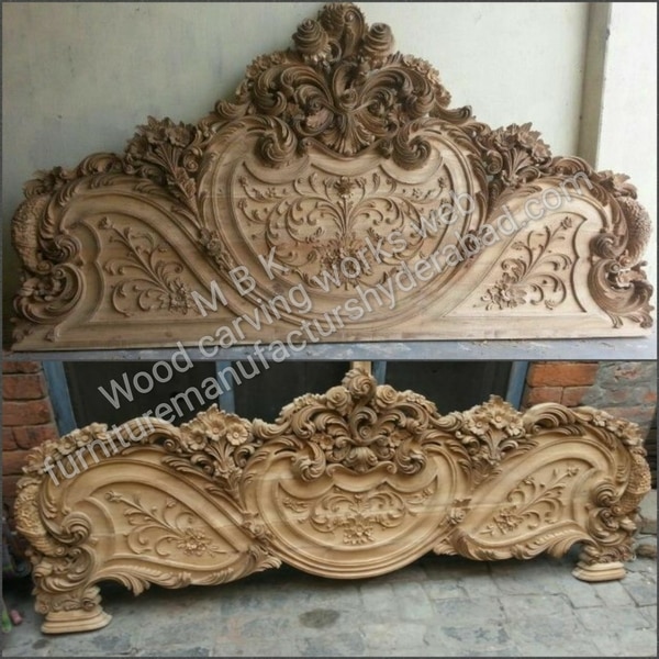 Best looking double bed fully carving design nicely look good quality teak wood and best working cot natural teak wood polishing and with 2 site box right and left cot type rose flowers something size 75 Inches by 72 inches CARVING design 2.5 inches thickness without storeg in side this model only on order for ready time to work complet 20 to 25 days after deliver