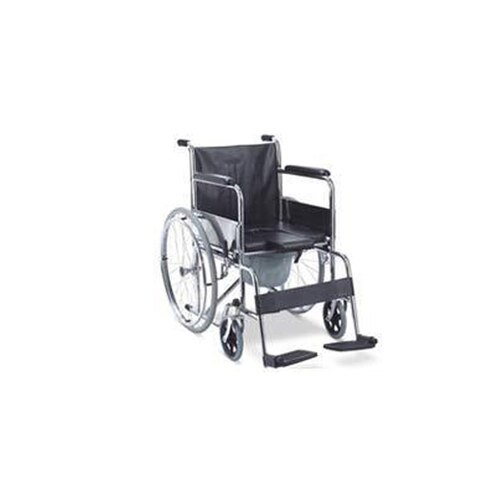 Product Details:Seat Material	:LeatherArm Rest	:YesType of Wheelchairs :	ManualMaterial	Aluminium: We have gained recognition as an eminent enterprise, devotedly engaged in offering a broad range of Commode Wheel Chair. At the time of procurement, a team of quality experts stringently check this wheel chair on various quality parameters. In order to cater varied demand of our clients, we provide this chair in different models. The provided chair is highly demanded by our clients as it is precisely designed with fixed arm rest & leg rest, 8