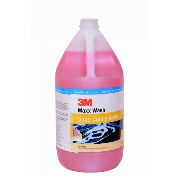 3M Maxx wash Soap Concentrate 3M Maxx wash Soap Concentrate is a highly concentrated liquid soap which developes heavy bodies, long-lasting soap suds/cluster, which quickly removes dirt and road film from exterior automotive surface. 3M Maxx wash Soap Concentrate is user friendly and gives effective cleaning of tough water marks. 3M Maxx wash Soap Concentrate is completely safe to use on the surface. Direction of use – 1. Add 10 ml of soap concentrate to 1 liter of water in a container or Foam Gun 2. Remove any grit on the car surface which might cause scratch on the paint surface 3. Apply diluted solution to the surface with wash mitt, sponge or foam gun 4. Scrub and wash using appropriate brush or sponge if required 5. Rinse thoroughly and dry it clean using elite water magnet cloth and elite microfiber cloth Features - Ø Fights tough Stains Ø Car soap cuts through dirt with ease Ø Special formula won't harm wax layers Ø Soap reveals true beauty of cars by stripping away residue Ø Phosphate-free formula is body shop safe Ø Multi surface cleaner for both interior and exterior application Ø Gives glossy wax coat finish Ø Ideal for surfaces like paint, alloy, wheel and glass Ø Easy application.