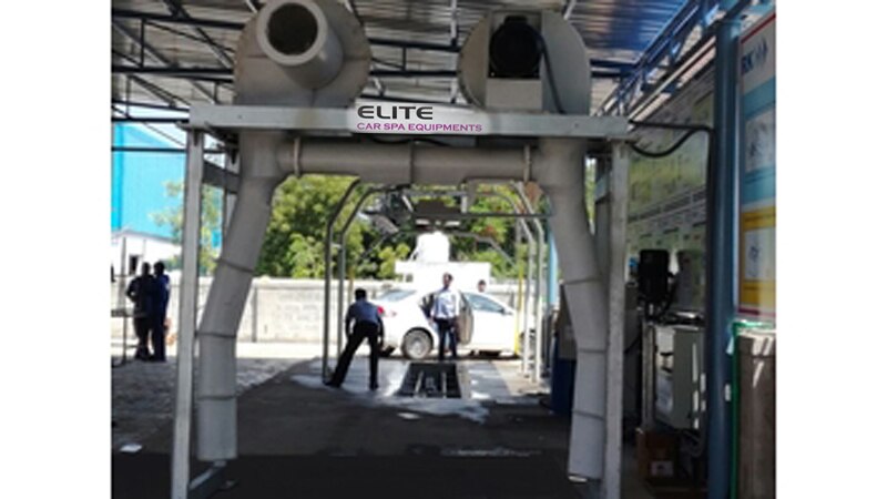 We are the No.1 Manufacturer and No.1 supplier in Automatic Car Dryer machine in India. Specifications Dimensions 3 Mtr W X 4 Mtr H Products Features • Dries vehicles in less than 2 Minutes. • Specially designed hoods covers entire shape of the car. • Noise arrestor provided around the blower to reduce noise. • Averages cost of Rs. 4 /- for each vehicle. • Blower manufactured in FRP material to reduce weight. • Simple to Install. • Low Maintenance as no moving parts. • Size : 3 Mtr Width x 4 Mtr Height • Light structure.