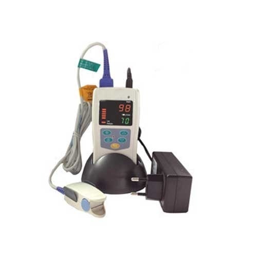 Product Details:Accuracy :70-100%Power Consumption : Max 20%Parameters : SPO2, Pulse Rate, WaveformSPO2 Measuremet Range	: 35-99%We are engaged in offering Handheld Pulse Oximeter that can be used for spot-check or continuous monitoring. Owing to this features this finds wide usage across medical clinics, health clubs, hospitals etc. Ideal for adult as well as paediatric patients, these are durable and light weight. Features:    Bright, Easy-to-Read Large LED Display    Durable, Compact and Lightweight    Audible / Visual Alarms with Adjustable Alarm Limits    Can Be Used for Spot-Check or Continuous Monitoring    Suitable for adult and pediatric patientsSpO2:Measurement Range	0~100%Accuracy	±2% during 70% ~ 100%0%~ 69% unspecifiedPulse Rate :Measurement Range	30 bpm ~ 250 bpmAccuracy	1 bpm or ±2%take the bigger oneVisual Displays and Indicators:SpO2 % Display	Red LED, variable brightnessPulse Rate Display	Green LED, variable brightnessPulse Intensity	Red LED, 8 barsPower Indicator Light	GreenLow Power Voltage	Red and BlinkLow Perfusion Indicator:	RedEnvironment:Operating Temperature	0° C ~ 50° C ( 32° F ~ 122° F)Humidity	≤95%Altitude	-390m ~ 5,000 m (-1,280 ft ~ 16,404 ft)Transport/Storage Temperature	-40° C ~ 70° C (-40° F ~ 158° F)Humidity	≤95%Physical Characteristics:Dimensions	69 mm (W) x 130 mm (H) x 22 mm (D)[ 2.72 in (W) x 5.11 in (H) x 0.87 in (D)]Net Weight	195 g/100 g (with batteries / without batteries)Gross Weight	495 g / 395 g (with batteries / without batteries)Compliance:     SpO2: ISO 9919: 2005 (E)    Safety Standards: EN 60601-1 : 1990 + A1 : 1993 + A2 : 1995 + A13 : 1996    Alarm: IEC60601-1-8: 2005    EMC: EN 60601 -1 -2 : 2007 , Group 1 Class A    Environment: Wee (2002/96/EC)Additional Information:    Item Code: HHP-201