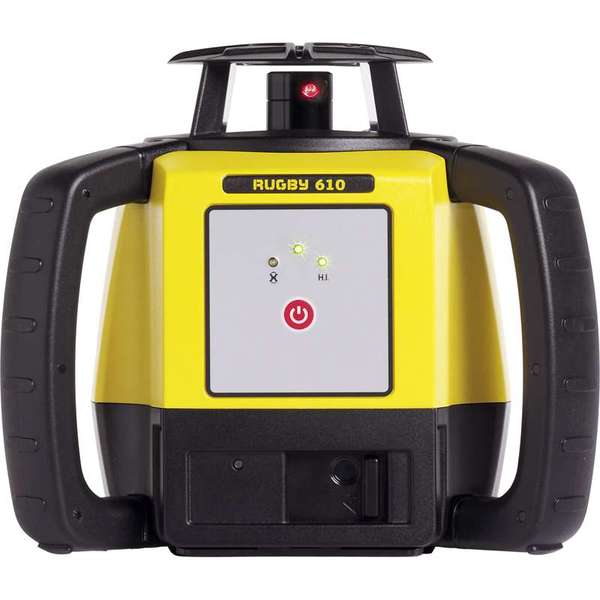 Leica Rugby 610 Laser LevelLeica Rugby 610 – Single Button SimplicityThe Leica Rugby 610 is an excellent general construction horizontal laser level. This new laser squares, aligns and levels faster and easier than ever before increasing work performance by eradicating errors and downtime easily and quickly at the touch of a button.The Leica Rugby 610 laser level is tough, fast and part of the Leica 600 series range which are known for their suitability on all types of construction work. The Rugby 610 laser is protected to IP67 dust and water protected and has a glass cage, tough housing and comes with rubber handles for grip to provide ultimate protection.Enhance the Leica Laser Rugby 610 with additional plug and play accessories. Charge and use at the same time with the environmentally friendly A170 Solar Panel, power from a vehicle with a car charger or any battery with the 12v battery cable. Increase performance when used with a Rod Eye receiver such as the 140 Classic or 160 Digital.Includes:Rugby 610 and Carrying CaseRod Eye 120 ReceiverLeica A600 Li-ionLeica A100 AC ChargerCarry Case