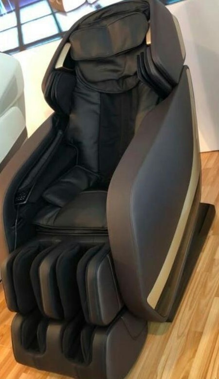 3D Zero gravity massage chair.Functions-1. Intelligent soft and hard adjustable 3 dimensional massage.2. shoulder and neck air pressure massage.3. Smart spine scanning system.4. Automatic adjustment according to height and size of human.5.Shape curve massage rail dual support.6. One button Press zero gravity activation.7. Space saving technology.8. bluetooth pairing with mobile phone for music and connect calls.9. pulse air massage on legs.10. Extra air pressure massage for thigh and buttock area.11. Extendable leg massage.12. Massage tracking in LCD remote control.