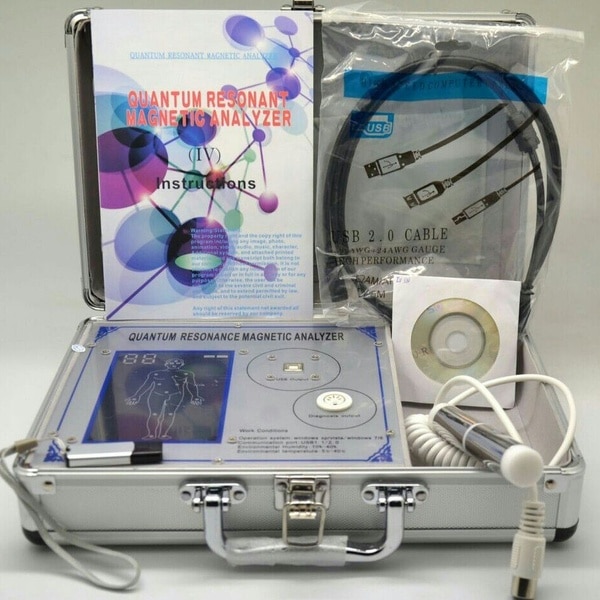 Product description:Quantum Health Analyzer the newest Japanese high-tech innovation that combines the best of medicine, bio-bioinformatics, electrical engineering and other sciences. Applying quantum medicine as the theoretical basis, this advanced electronic equipment collects the weak magnetic field of human cells for scientific analysis, thereby analyzing and determining a person's health status and main problems and putting forward standard prevention recommendations.The Bio Electric Health Analyzer was developed based on the study of a hundred million clinical cases over a period of many years. The accuracy rate of the analyzer device can reach up to 85%. it gives 39 organ reports.By holding the sensor in your palm, hundreds of health data will be obtained from your body within minutes. This is absolutely not a science fiction; It is the epoch-making high-tech quantum resonant magnetic health analyzer.Features of Quantum Diagnostic Health Analyzer DeviceProfessional - Based on the study on a hundred million clinical cases for many years, a number of medical and computer experts invented quantum health monitor.Comprehensive - The quantum health diagnostic instrument can make a comprehensive examination to human body. After the test, 16 health reports can be obtained.Quantum Bio-Electric Whole Health Analyzer With 43 Health Reports.Accurate - The statistical analysis of health is carried out rigorously by using scientific methods and it is approved by a large number of clinical practices. The accuracy rate of this healthcare product can reach up to 85%.Ahead - The therapy device can detect health changes before obvious symptoms and signs of disease appear. The early detection will make for early treatment.Simple - The operation of this health equipment is quite easy. Users can master the detecting techniques after a short-term training.Convenient - Through using this health instrument, health check can be made anytime and anywhere. This will save time for patients.Economic - The cost of testing is quite reasonable, acceptable for average consumer.Security - The health check is made in a non-invasive way, so the instrument will not harm human body. An encryption lock can be removed when the device is not being used, therefore protecting the client's information.