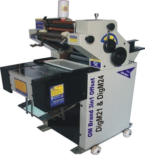 Dig m21 & 24 Rota Offset Printing Machine can be availed by us in varied specifications. These printers are manufactured by us with the help of technically advanced machines and high grade raw material. Our printers are easy to use and are suitable for undertaking all types of printing. These sturdy and cost-competent printers possess following features: Low maintenance Wear & tear resistant body Durable. OM Brand Offset Printing Machine DigM21(A3) & DigM24(16x22) For News Paper & Small Publishers user & Eco friendly 3 in 1 Multipurpose offset tabletop printing manufacturer This machine printing on polythene, sticker, art card, non oven bag, & paper printing Elyse low power consume (inverter load) operated low space only (2.5x3.5 ft), minimum ware & trier, high productivity Speed Min.1500 iph to Max.8500 iph min-um skill operated, digital panel iph, sheet counter meter, auto imp on & off system in Manuel feed offset machine one year service warranty.Other Information Pay Mode Terms: L/C (Letter of Credit), T/T (Bank Transfer) F. O. B. Price Order: 475000 INR Minimum Order Quantity: 1 to up Pack/Packs Port of Dispatch: Nagpur, Production Capacity: 2 per month Delivery Time: 45 day after conformation order with 75% advance payment Packaging Details: Wooden case Chargeable or door to door delivery