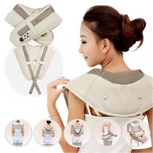 Featuring the Signature Power Drum-Massage, The Versatile Cervical Massage Shawl that Provides Deep Tissue Relief for Aching Neck and Shoulders. ... Compact and Portable, It Allows Close, Comfortable and Targeted Relief of Muscle Aches and Strains Around the Neck, Shoulders, Abdomen, Waist, Thighs, Hips and Lower Back.