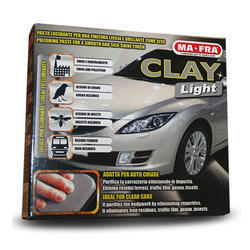 Product Details:Brand MafraProduct Type BottleProduct Size 200mlDetails:Performs a decontaminating action on the bodywork. “MA-FRA CLAY” is ideal for varnished or chrome surfaces. “MA-FRA Clay” frees any varnished surface of industrial pollution, traffic film, guano residue, insects, resin, ferrous residuals, brake lining traces on alloy rims, and cement residues.