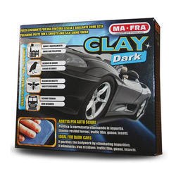 Product Details:Brand MafraUsage CleaningPackaging Type BottleDetails:Performs a decontaminating action on the bodywork. “MA-FRA CLAY” is ideal for varnished or chrome surfaces. “MA-FRA Clay” frees any varnished surface of industrial pollution, traffic film, guano residue, insects, resin, ferrous residuals, brake lining traces on alloy rims, and cement residues.