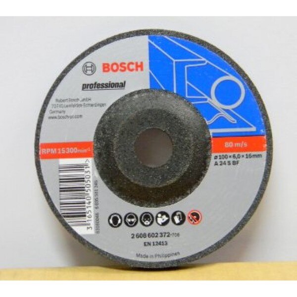 Description Specification- A 24 S BF, 100 mm, 16,00 mm, 6,0 mmDetails Specification - A 24 S BFDiameter mm - 100Bore diameter mm - 16,00Thickness mm - 6,0Product type - Grinding disc