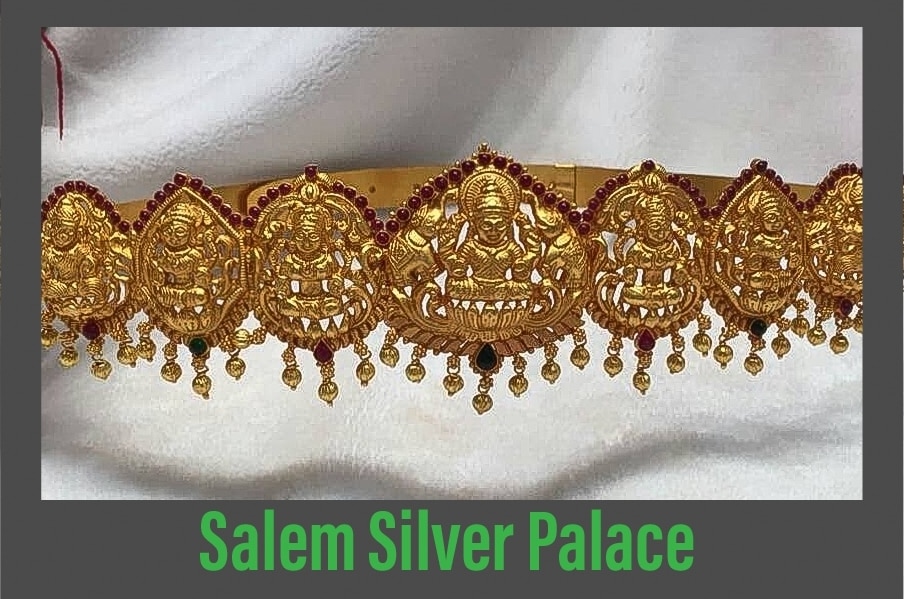 Gorgeous Gajalakshmi oddiyanam with goddess Lakshmi motif in the center with elephants on both sides. 92.5 silver jewelry. For wholesale and retail orders contact us. Weight of otiyanam 250 - 300 gms.