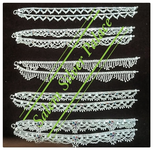 Fancy Silver Anklets