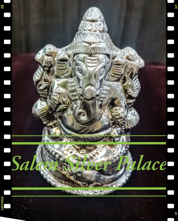 Silver vinayagar idol weight 90 gms. Weight range starts from 75 gms. For wholesale orders contact us.